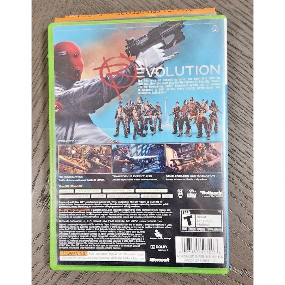 Xbox 360 Brink‎ Game